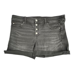 American Eagle Outfitters Denim Shorts Womens 18 Black Next Level Stretch Cuffed